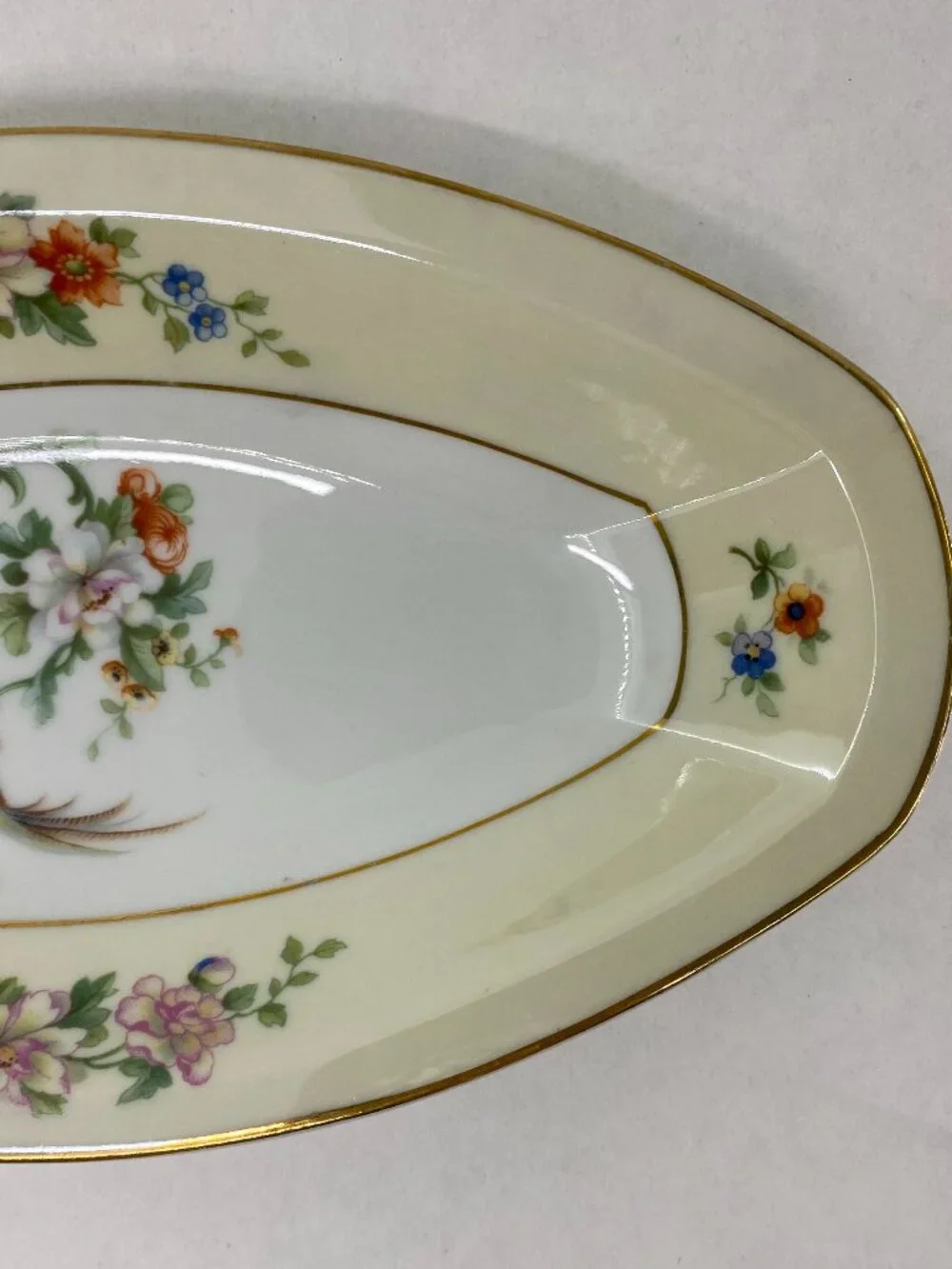 Antique 1920's Imperial Heinrich & Co Selb Bavaria Relish Dish Songbird